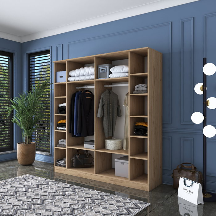 Hanah Home Armario Nogal y Blanco